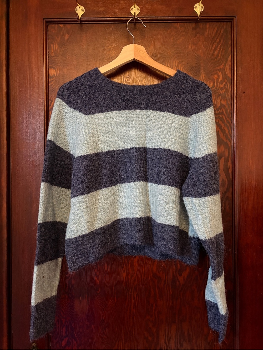 Simons Striped Crewneck Sweater - Navy & Light Blue